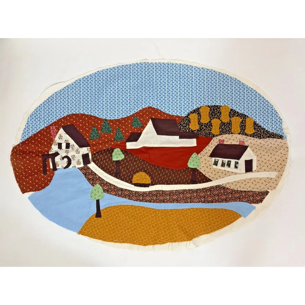 Farm Appliqued Quilted Wall Hanging Unframed 28